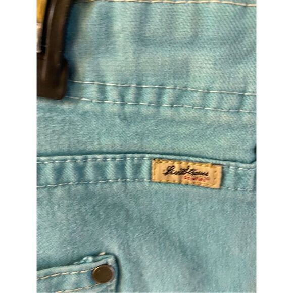 Levi’s stretch Capri denim jean  missy size 14 turquoise - Picture 4 of 6